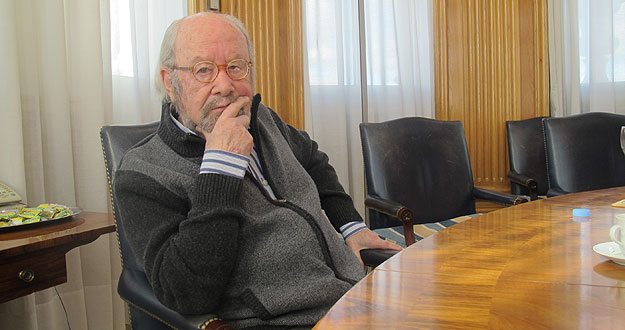 Jos&eacute; Manuel Caballero Bonald, esta ma&ntilde;ana en Madrid.