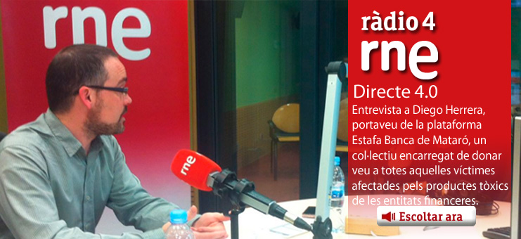 Imagen Directe 4.0 - Actualitat 4.0 amb Bruno Sokolowicz i Ferran Grau. Concurs Quique Quera. Xantal Llavina entrevista a Diego Herrera, portaveu de la plataforma Estafa Banca de Matar&oacute;