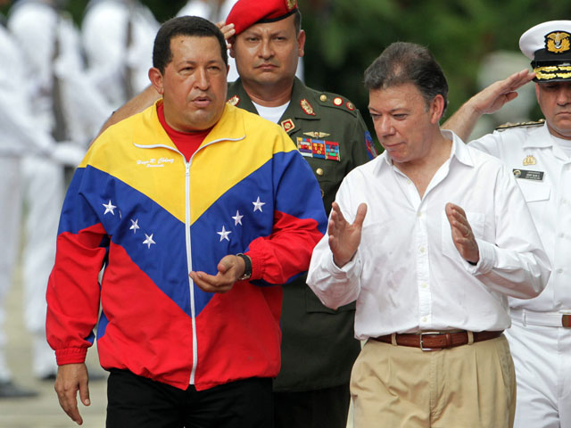 Juan Manuel Santos y Hugo Ch�vez se re�nen en la localidad colombiana de Santa Marta