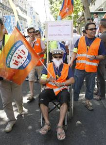 Policías locales de toda España se han manifestado bajo el lema "Por la jubilación anticipada, ya". Policías locales de toda España se han manifestado bajo el lema "Por la jubilación anticipada, ya".