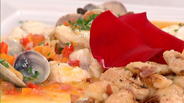 Saber cocinar - Judiones en salsa con rape y almejas