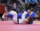 La judoca espa&ntilde;ola Ana Carrascosa se enfrenta a la luxemburguesa Marie Muller en un combate de la ronda eliminatoria de judo en la categor&iacute;a femenina de -52 kilos de los Juegos Ol&iacute;mpicos de Londres 2012 .