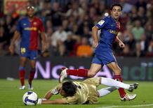 El jugador del FC Barcelona Xavi Hern&aacute;ndez en el partido contra el Almer&iacute;a