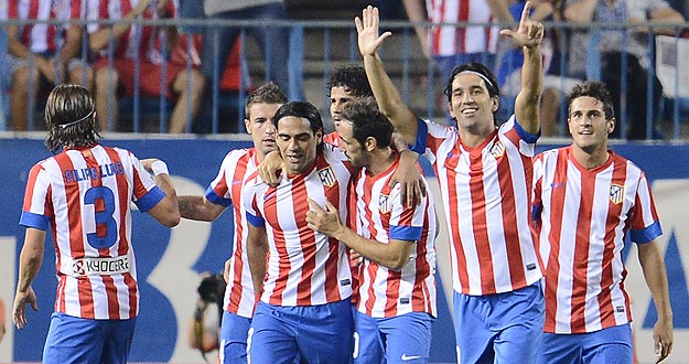 Los jugadores del Atl&eacute;tico de Madrid celebran un gol esta temporada.