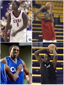 Los jugadores de la selección cubana de baloncesto Taylor García; Grismay Paumier Charon, Geofry Silvestre y Georvis Elias Sayus Los jugadores de la selección cubana de baloncesto Taylor García; Grismay Paumier Charon, Geofry Silvestre y Georvis Elias Sayus