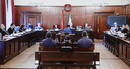 Imagen tomada de un monitor de televisi&oacute;n de la sala de prensa. Sala de la Audiencia Provincial de Sevilla donde arranca el juicio de Marta del Castillo.