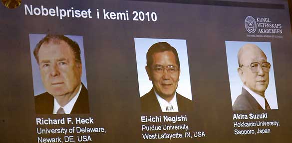 EL JURADO ANUNCIA LOS GANADORES DEL PREMIO NOBEL DE QU&Iacute;MICA 2010
