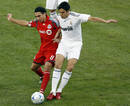 El brasile&ntilde;o Kak&aacute; durante un partido de la pretemporada en Toronto.