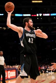 Kevin Love, l&iacute;der de los Minnesota Timberwolves.