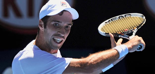 Mikhail Kukushkin, en su partido de octavos del Open de Australia contra Andy Murray