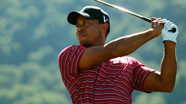 Lanzan un perrito caliente a Tiger Woods