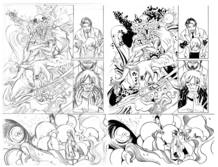 L&aacute;piz y tinta de una p&aacute;gina de 'Extra&ntilde;o' de Mark Waid y Emma R&iacute;os