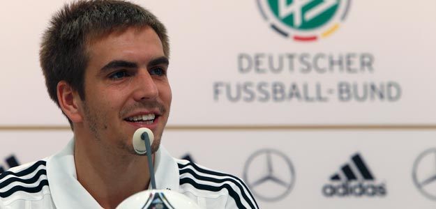 El lateral de la selecci&oacute;n alemana, Philipp Lahm, en rueda de prensa