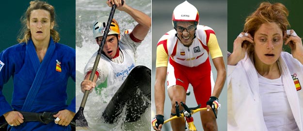 Leire Iglesias, el pirag&uuml;sita Ander Elosegui, Alberto Contador y Esther San Miguel se han quedado a las puertas de las medallas.