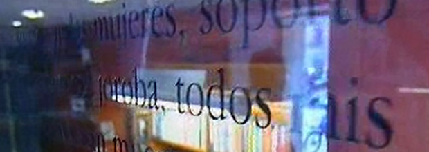 Letras en el cristal Letras en el cristal