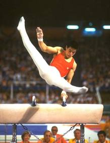 Li NIng, en su actuaci&oacute;n en Los &Aacute;ngeles 84