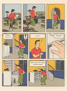 "L&iacute;nea clara", p&aacute;gina de '99 ejercicios de estilo' de Matt Madden