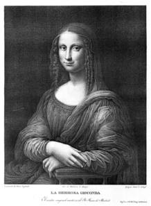 Litograf&iacute;a 'La hermosa Gioconda', de autor an&oacute;nimo, perteneciente al Museo del Prado