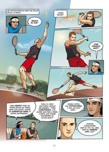 En el comic, Rafa Nadal hace de profesor de tenis a Lorenzo.