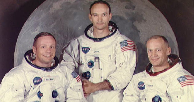 Los tres astronautas de la misi&oacute;n Apolo XI
