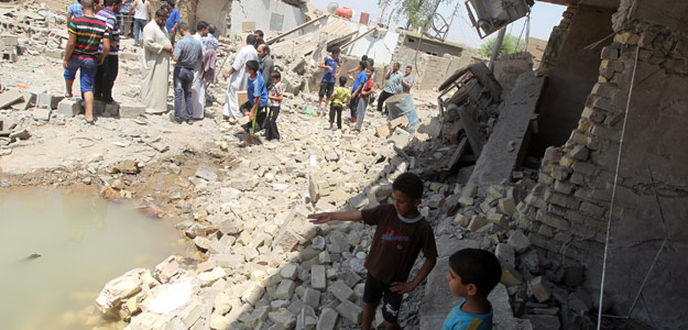 Lugar de una de las explosiones de este pasado lunes en Taji, norte de Irak Lugar de una de las explosiones de este pasado lunes en Taji, norte de Irak