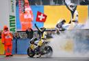 Luthi quemando rueda despu&eacute;s de vencer la carrera de Moto2.