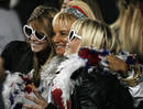 Fans pose for photograph before Madonnas Sticky and Sweet tour performance at Dodgers stadium in Los Angeles