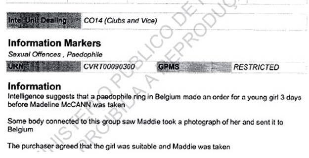 Este es el mail que la policía británica envió a la policía portuguesa en el que se vinculaba el caso de la desaparición de Madeleine McCann con una red de pederastas. Este es el mail que la policía británica envió a la policía portuguesa en el que se vinculaba el caso de la desaparición de Madeleine McCann con una red de pederastas.
