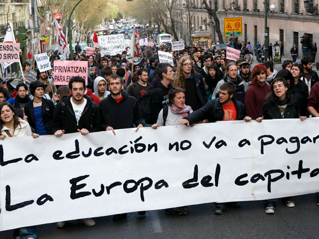 Manifestaci&oacute;n en Madrid contra el Plan Bolonia