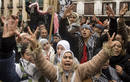 Demonstrators shout slogans during a protest against Israeli attacks on Gaza, in Madrid