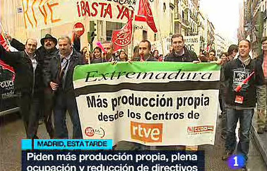 Manifestaci&oacute;n de RTVE por el centro de Madrid
