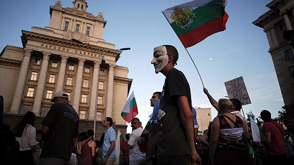 Manifestación en Sofía contra el Gobierno, el 19 de junio