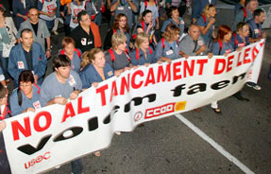 Manifestaci&oacute;n contra el cierre de Lear en Tarragona