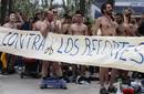 Manifestantes desnudos Contra los recortes en Madrid
