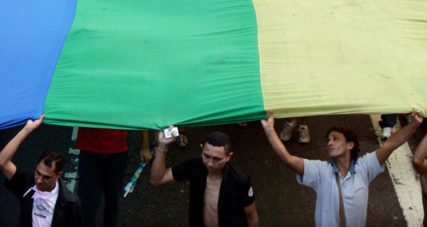 Manifestantes en el Día del Orgullo Gay de Sao Paulo Manifestantes en el Día del Orgullo Gay de Sao Paulo