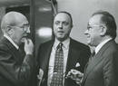 Manuel Fraga con Enrique Tierno Galv&aacute;n y Santiago Carrillo