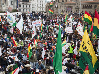 La marcha ind�gena contra Evo Morales llega a La Paz