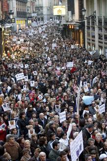 Asistentes a la manifestaci&oacute;n convocada en apoyo de la familia de Marta del Castillo.
