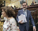 El l&iacute;der del PP, Mariano Rajoy, a su llegada a la primera jornada del debate sobre el estado de la naci&oacute;n, que comenz&oacute; con la intervenci&oacute;n del presidente del Gobierno, Jos&eacute; Luis Rodr&iacute;guez Zapatero.