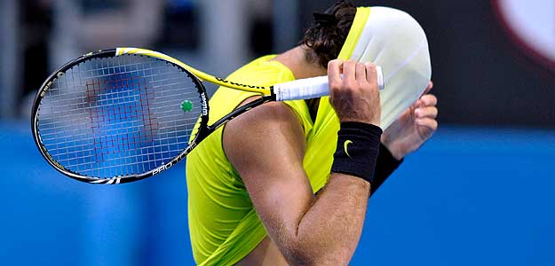 Del Potro lamenta un punto perdido ante Marin Cilic, con el que perdi&oacute; 5-7, 6-4, 7-5, 5-7 y 6-3.