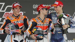 M&aacute;rquez, Pedrosa y Lorenzo llegan muy igualados al Gran Premio de Francia