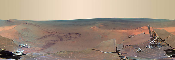 La panor&aacute;mica de Marte difundida por la NASA y obtenida por el 'rover Opportunity'