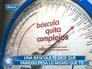 M�s Gente - Una b�scula compara el peso de los viandantes con el de personajes famosos
