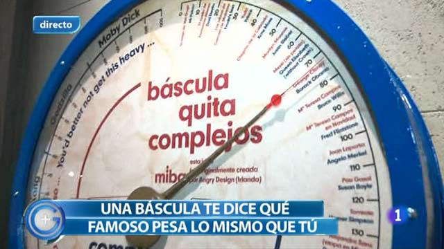 Ir al Video&nbsp;M&aacute;s Gente - Una b&aacute;scula compara el peso de los viandantes con el de personajes famosos