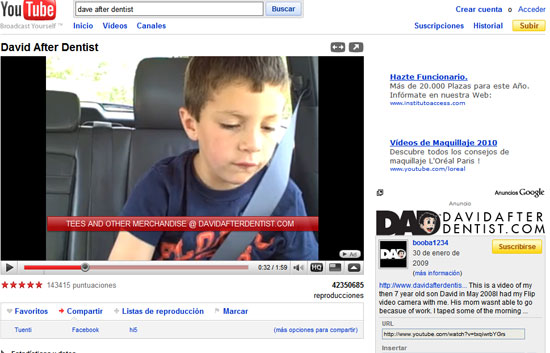 Lo m�s visto en Youtube durante el 2009