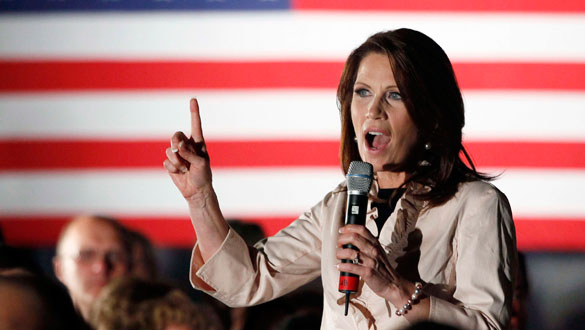 La congresista Bachmann, durante un mitin en Iowa.