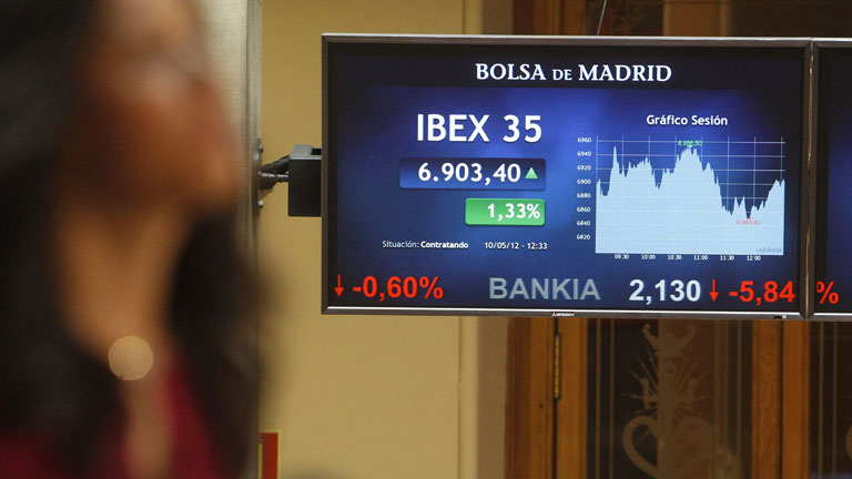 El Ibex-35 se anota la mayor subida del a&ntilde;o y Bankia modera las p&eacute;rdidas