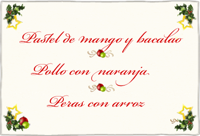 Men&uacute; navide&ntilde;o con fruta