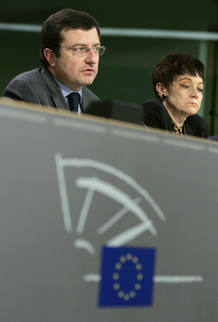 Ignasi Guardans, en una conferencia como eurodiputado en Bruselas.