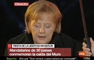 Ver v&iacute;deo  'Merkel: 'La victoria de la libertad debe defenderse cada d&iacute;a''